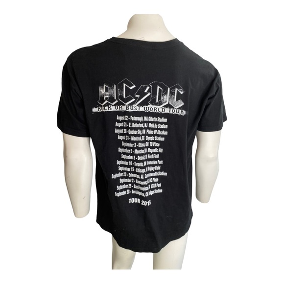 Bombay AC/DC Rock or Bust 2015 Concert  Black Mens T-shirt Size XL - Picture 2 of 5